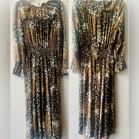 Victor Alfaro Collective Animal Print Midi Dress Women’s Size XS - Picture 2 of 7